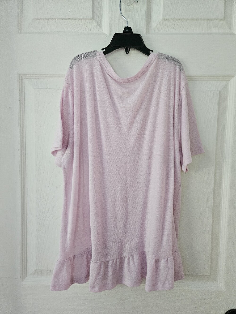 Light Pink Women's Ruffle-Hem Top - Picture 3 of 3